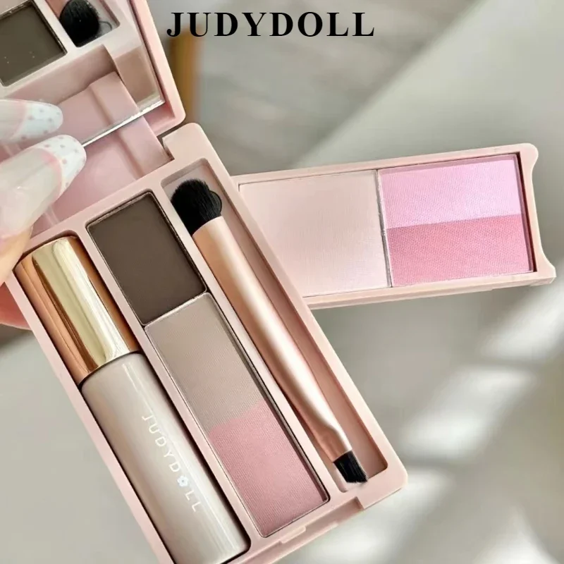 Judydoll Cosmetics Mini Eyeshadow Complexion Travel Palm Multi-Functional Travel Natural Long Lasting Face Makeup Beauty Palette