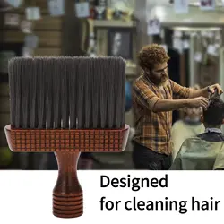 Escova de madeira espanador para corte de cabelo Barbeiro pescoço espanador Escovas de limpeza macias Cabo de madeira de nylon natural