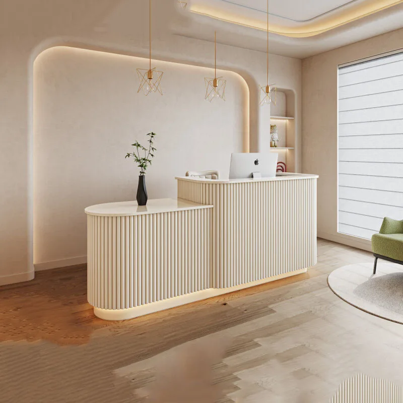 Customized Modern Desk Table Premium European Classic Versatile Reception Desk Simple Trendy Kassen Theke Office Furniture
