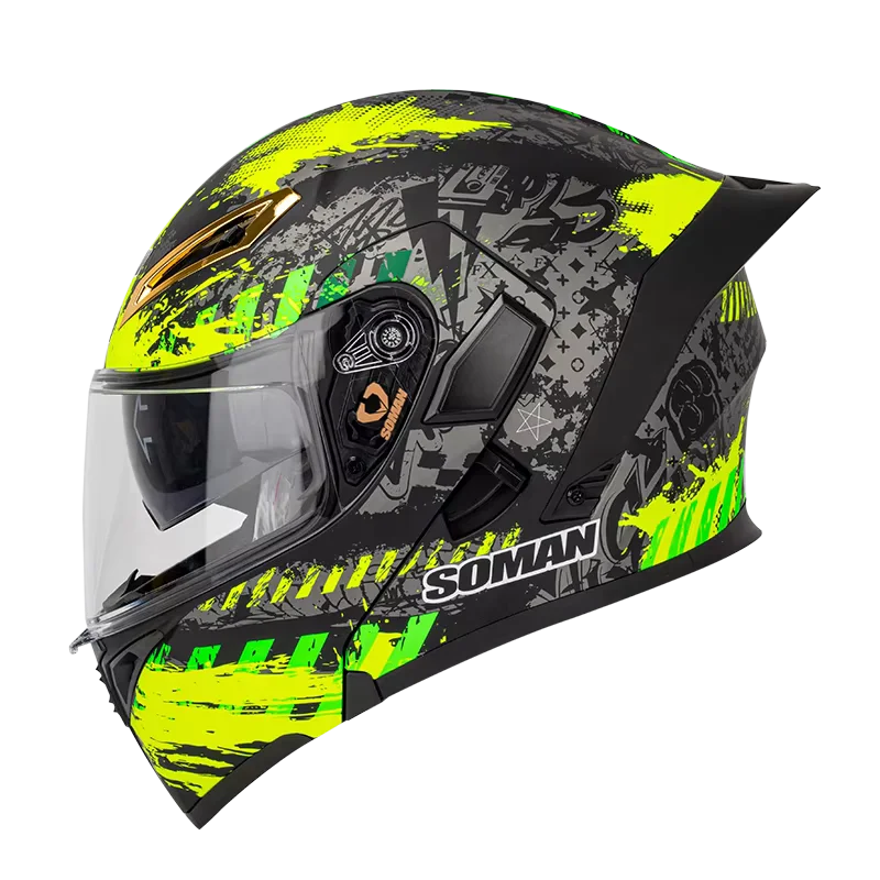 สําหรับ Double visor flip-over หมวกกันน็อคขี่รถจักรยานยนต์เปิดรถจักรยานยนต์ off-road racing หมวกกันน็อค full face หมวกกันน็อครถจักรยานยนต์