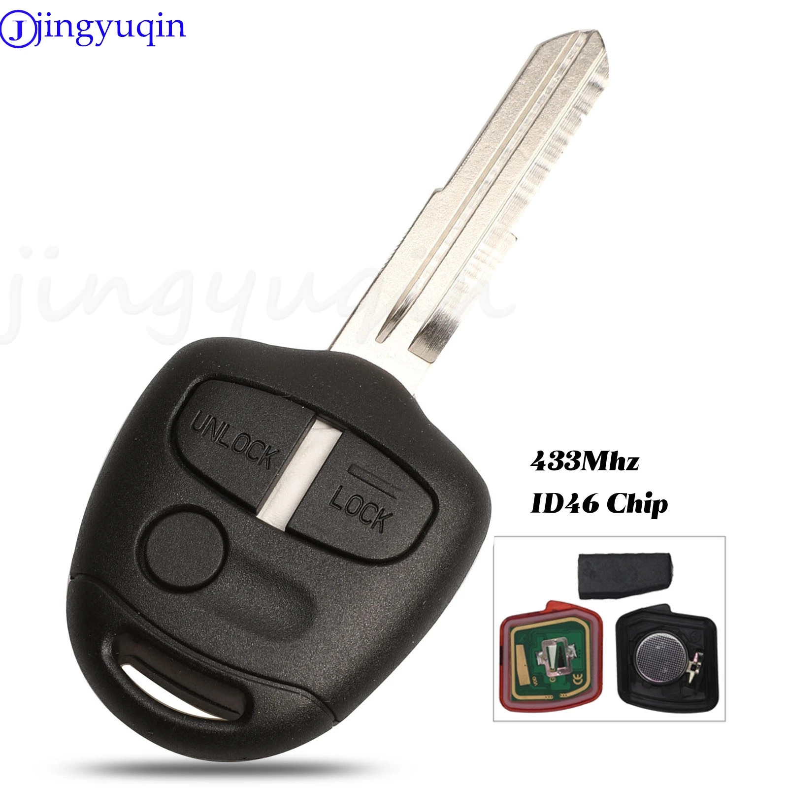 jingyuqin 3 button remote control car key ring housing for Mitsubishi / Lancer / Outlander right blade FSK 433MHz ID46 chip