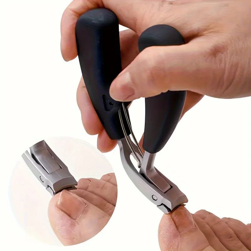 1pcs Modern Stainless Steel Fingernail Clippers with Concave Blade, Heavy-Duty Nail Clipper with Curved Design, Large Opening