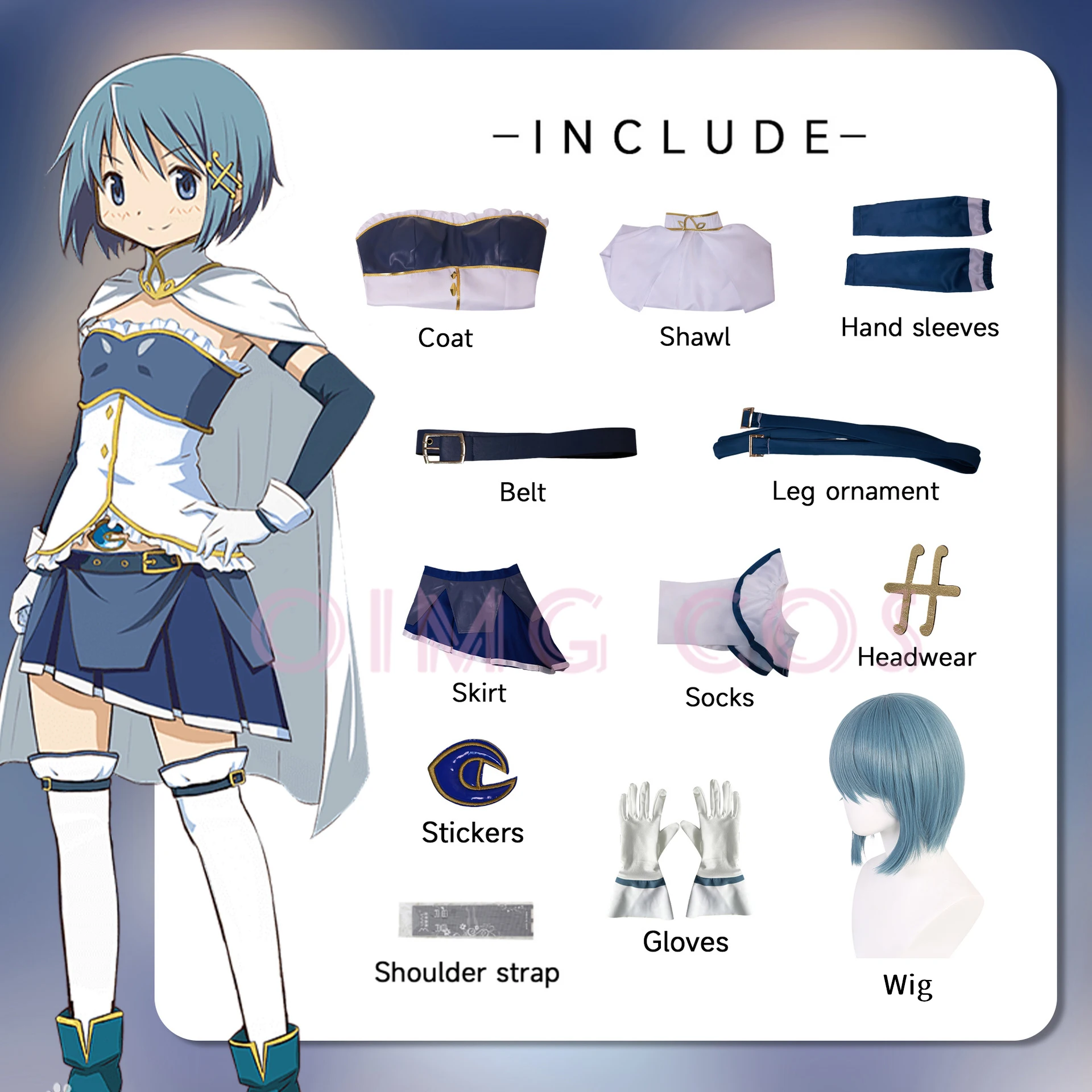 Ata ki Sayaka Cosplay Costume, Puella Magi, Madcontourné Magica Uniforme, Perruque Anime, Style Chinois, Costumes d'Halloween, Jeu