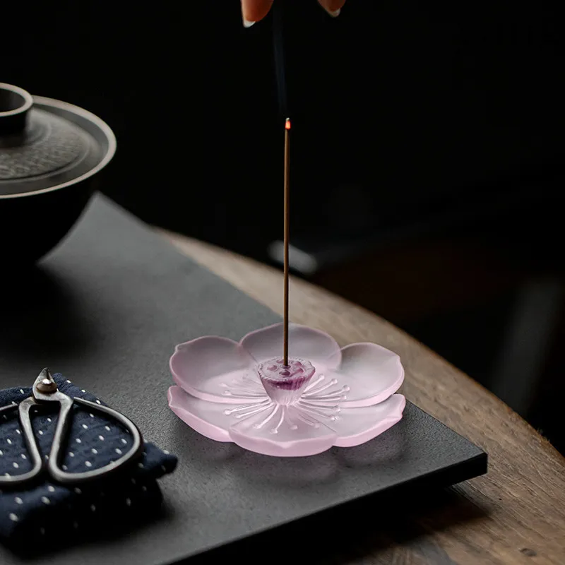 CX glass incense insert Zen lotus ornament home living room tea room incense burner