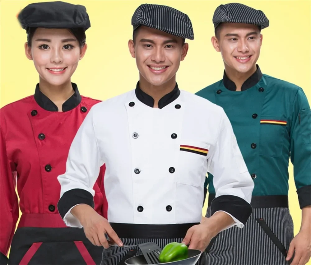 

Cooking uniforms long - sleeved suits hotel restaurant Houchu clothing catering services staff clothes autumn and winter clothes