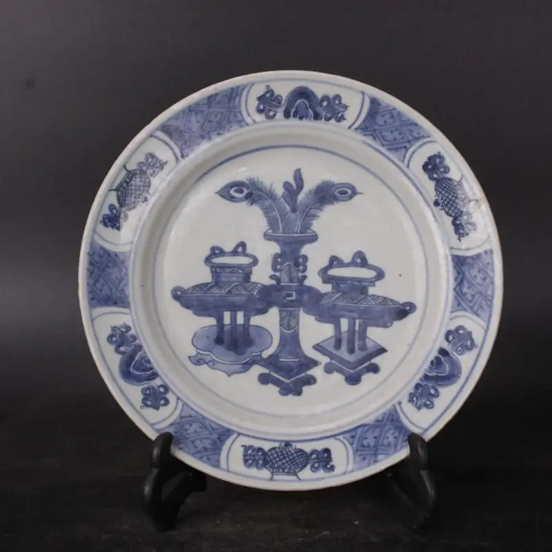 

Chinese Porcelain Qing Dynasty Blue And White Floral Pattern Plates 8.26''