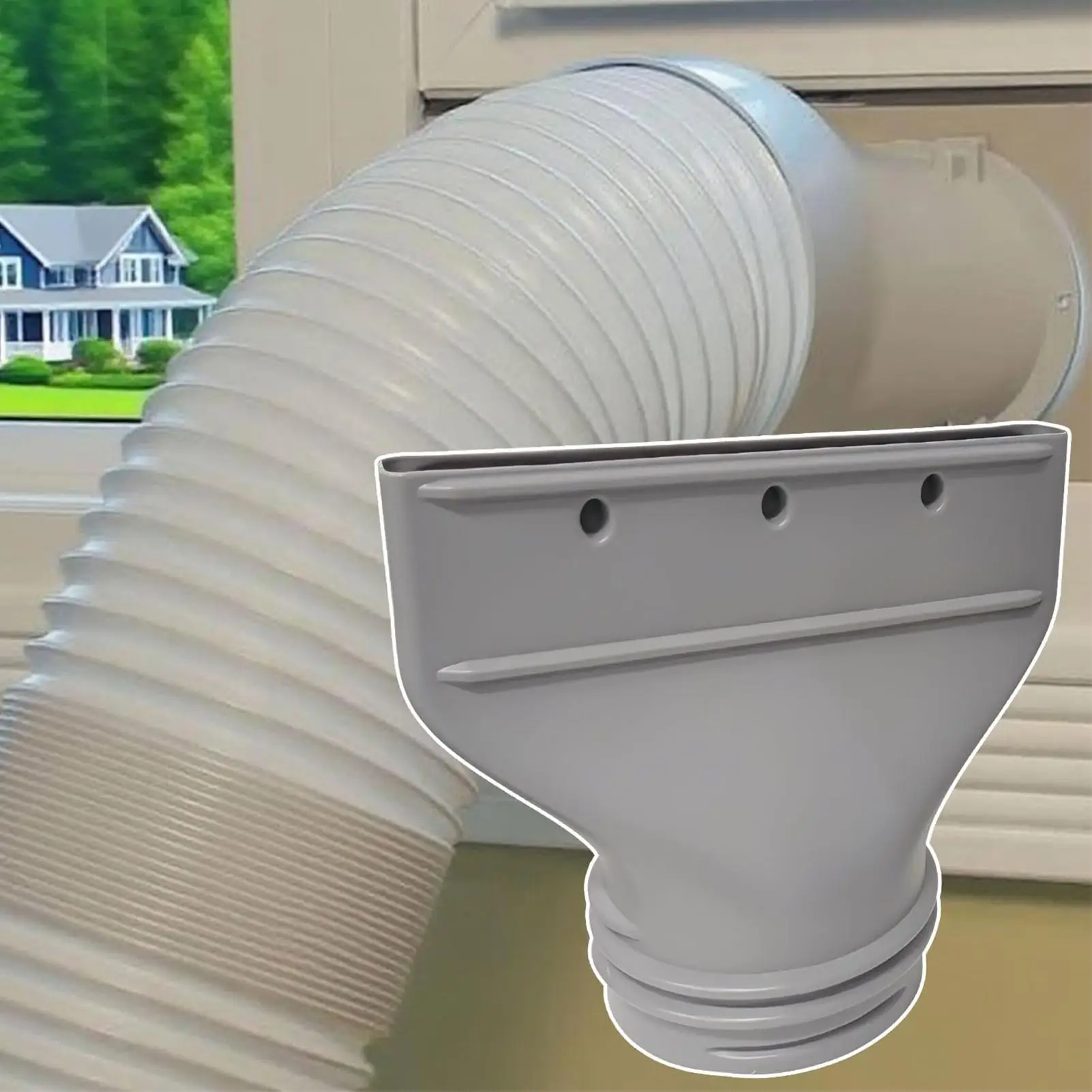 

Плоский адаптер выхлопной трубы переменного тока Портативный соединитель выхлопного шланга переменного тока Универсальный соединитель выхлопного шланга переменного тока для мобильного кондиционера