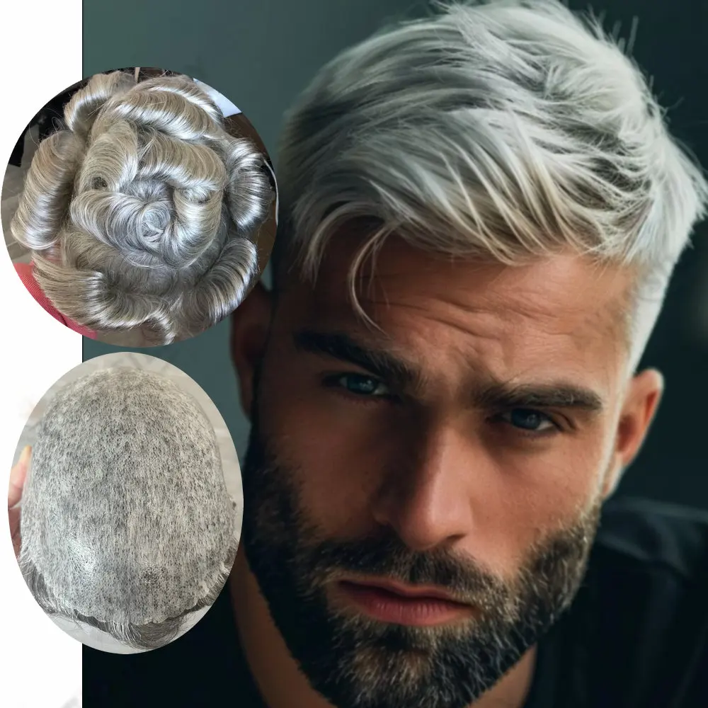 

Мужской парик-накладка Super Natural Hairline Toupee 1B50 1B80, серый, черный, темно-коричневый, из натуральных волос, незаметный, на прочной тонкой полиуретановой основе, протез для волос
