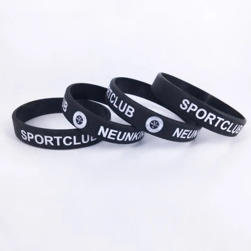 YERLLSOM 100pcs/Lot Customization Filling Injected Ink Rubber Wrist Band Bracelet Custom Logo Silicone Wristband For Promotional