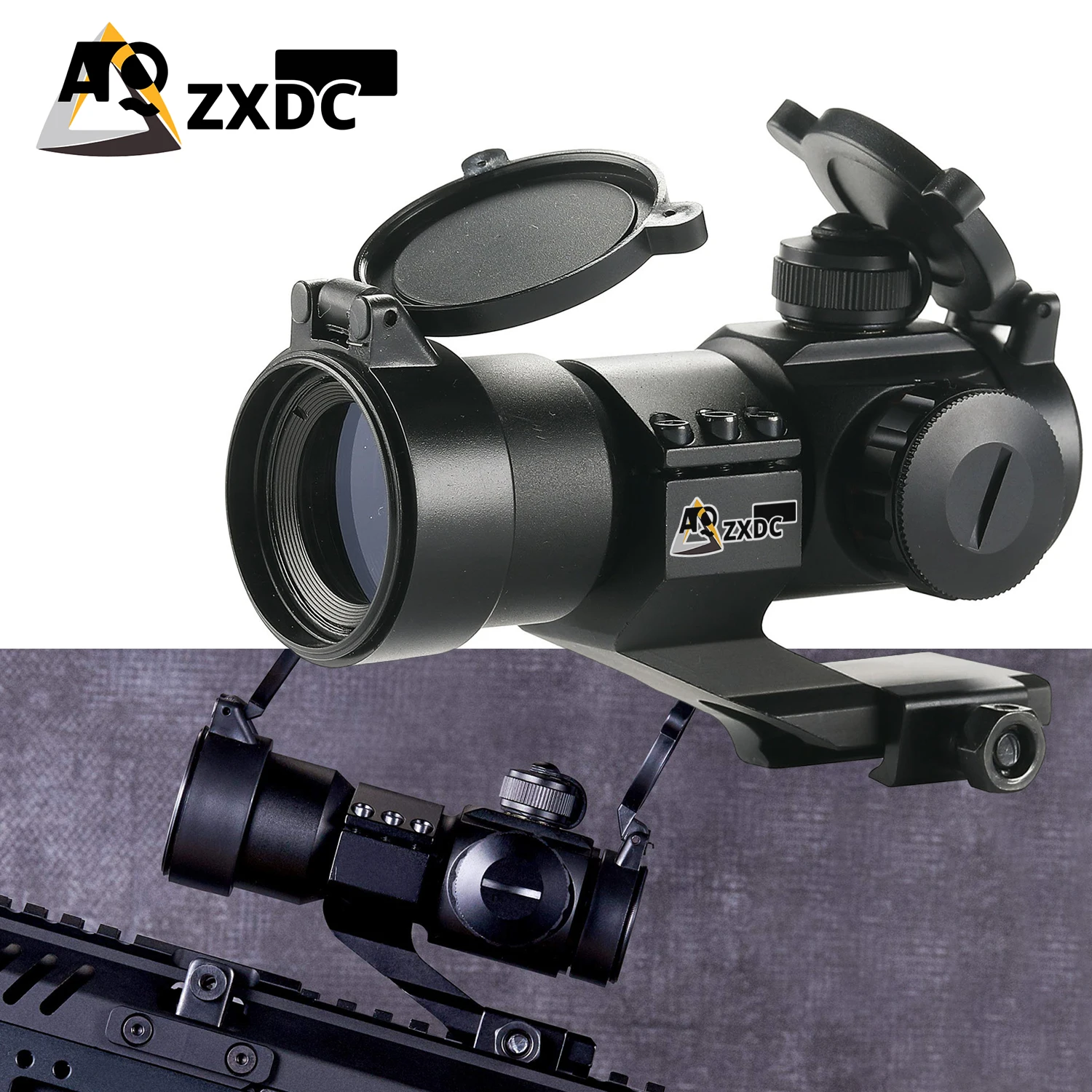 

1x30 4 MOA Red Green Dot Tactical Reflex Sight with Black Picatinny Cantilever Mount, Rifle Holographic Scope