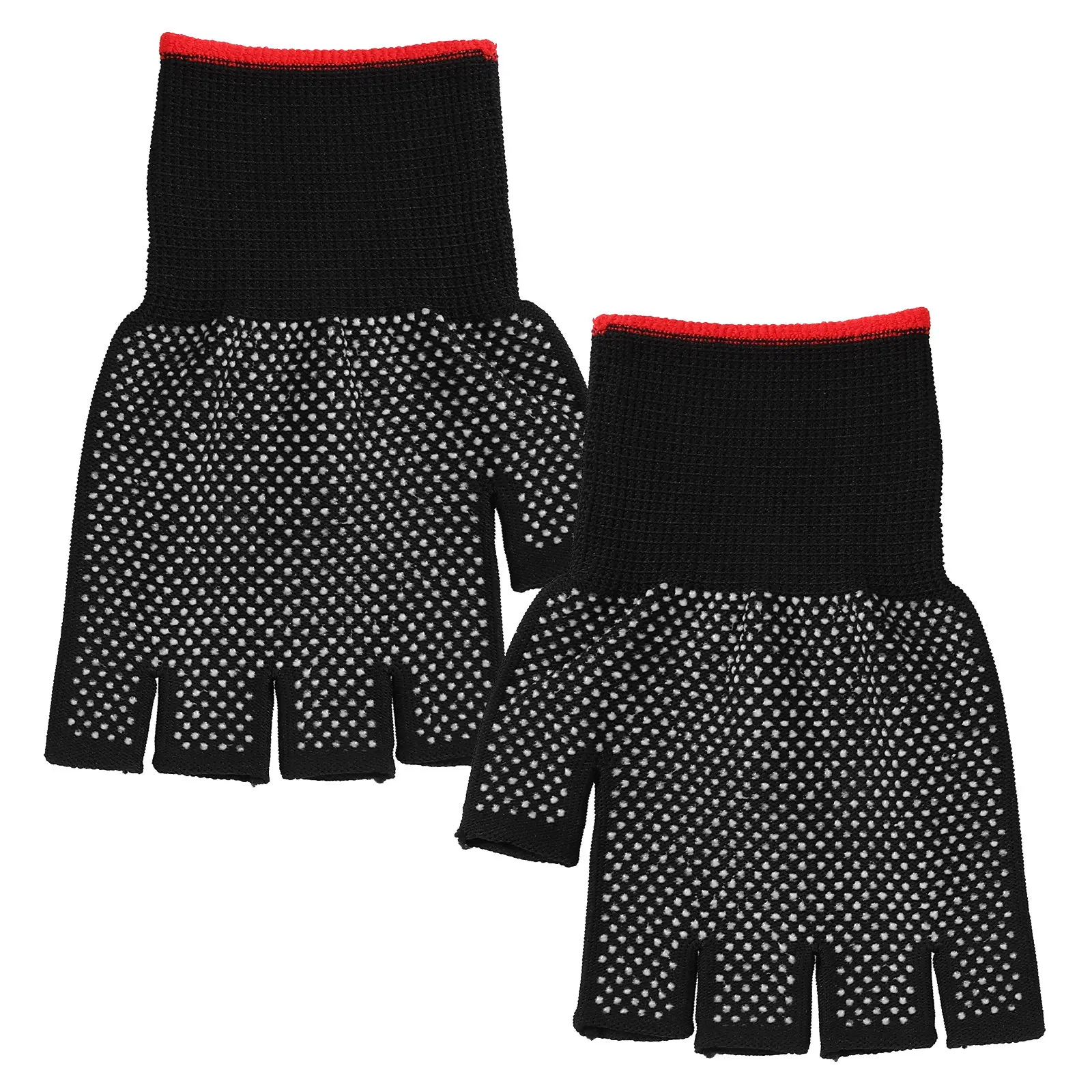 

2Pcs Semi-Finger Work Gloves Sturdy Thick Nylon Non-Slip Comfortable Long-Wear Protective Gloves for Driving Carrying