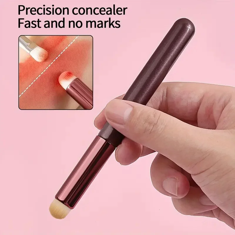 2pcs Silicone Lip Brush & Soft Bristle Lip Brush Set Round Head Q Soft Lipstick Applicator Lipstick Smudged Concealer Brush