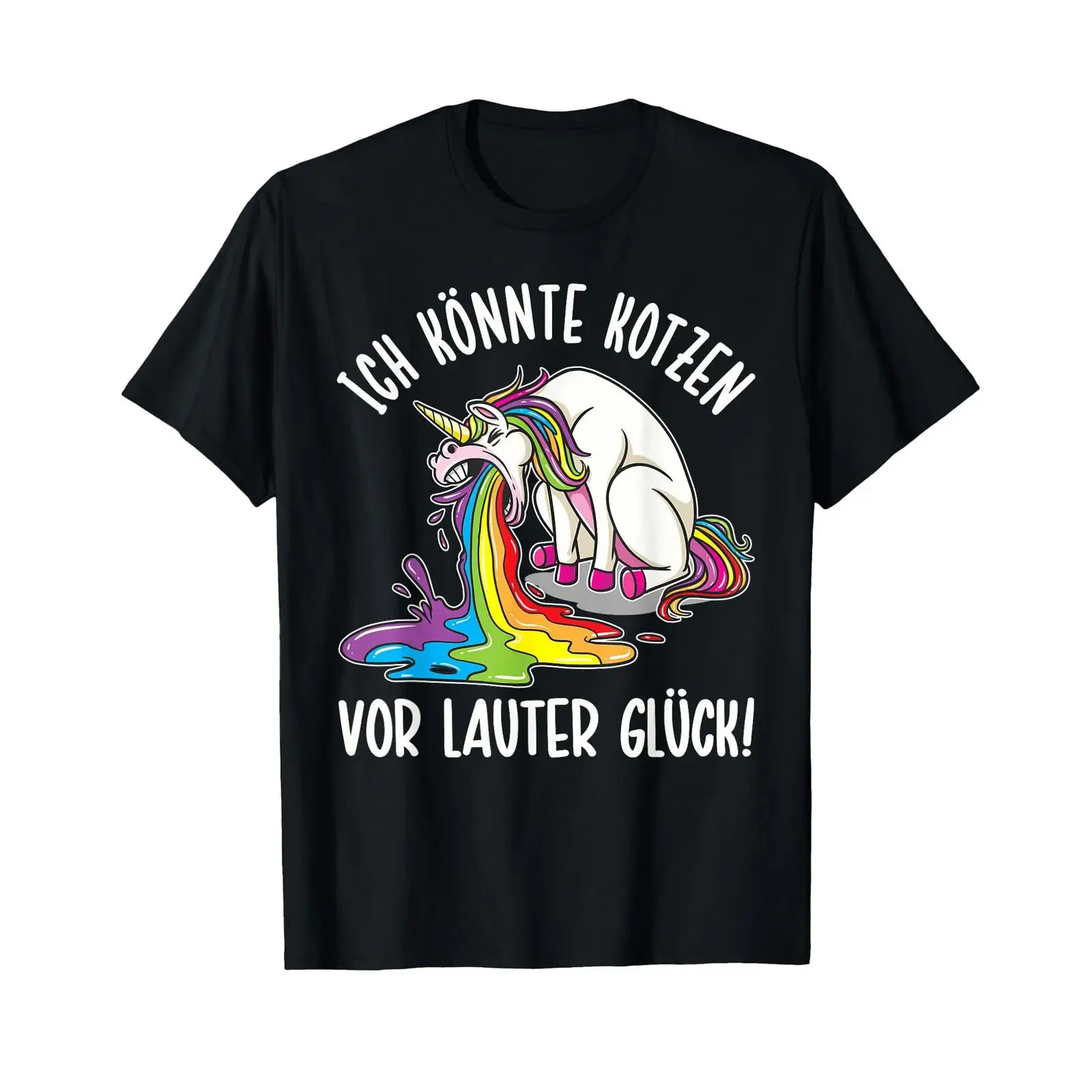 I COULD POUND WITH JOY Slogan Vomiting Unicorn T Shirt vintage Washed Unisex Top For Everyday Wear Soft Stylish