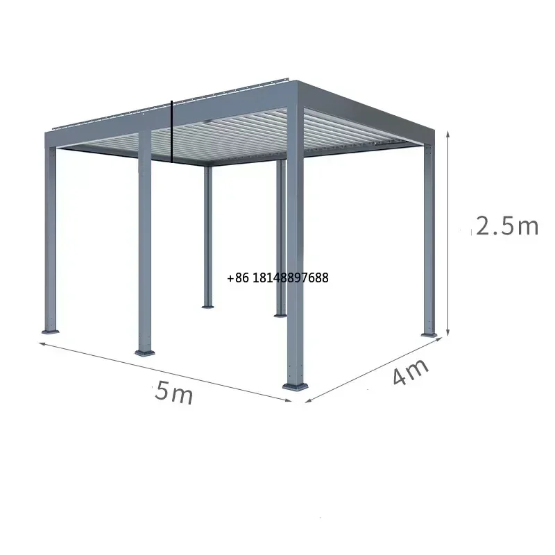 Aluminium Gazebo Outdoor Pergola 4x4 4x6 5x6  bioclimatic pergola Gazebo with wind and water resistance