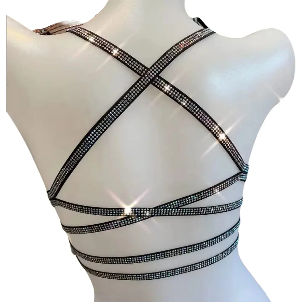 Rhinestone Bras Sexy Seamless Women's Underwear Adjustable Bralette Front Closure bra Beauty Back Lingerie Ladies Brassiere