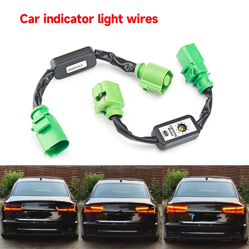 2Pcs Dynamic Turn LED Signal Indicator Taillight Module Cable Wire Harness For Audi A6 S6 RS6 4G C7 Automotive Components