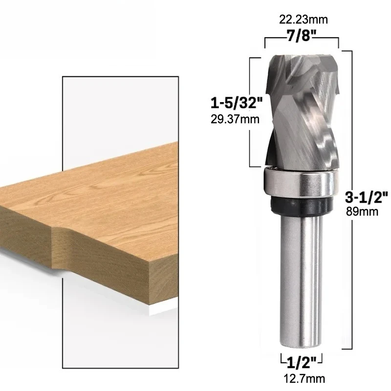 12mm 1/2 "Gambo Cuscinetto Ultra-Perfomance Compressione Flush Trim Carburo Solido CNC Router Bit Fresa Frese per Legno