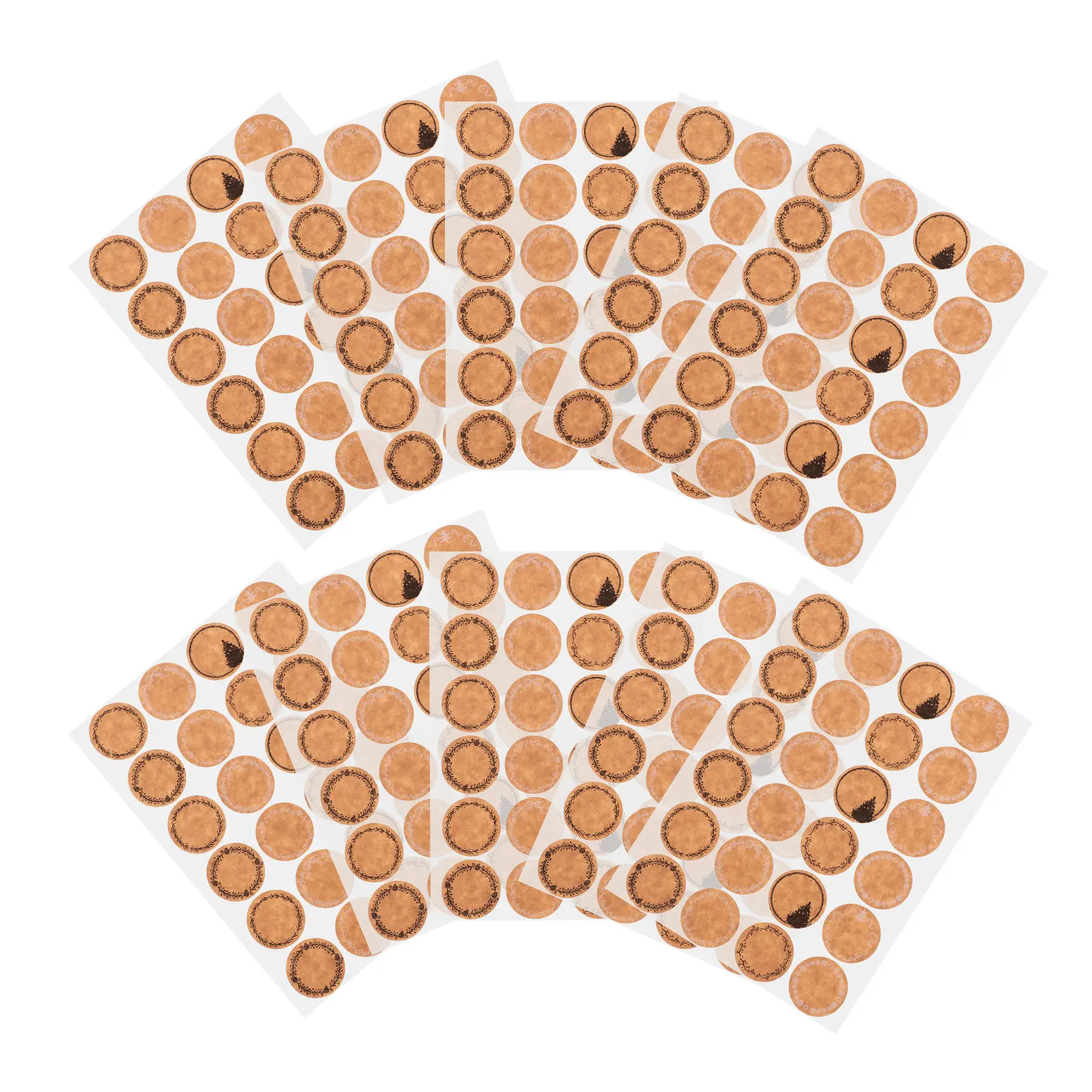 

600pcs Decorative Round Stickers Kraft Paper Adhesive Labels For Envelopes Containers Diy Party Favors Wedding Baking Food