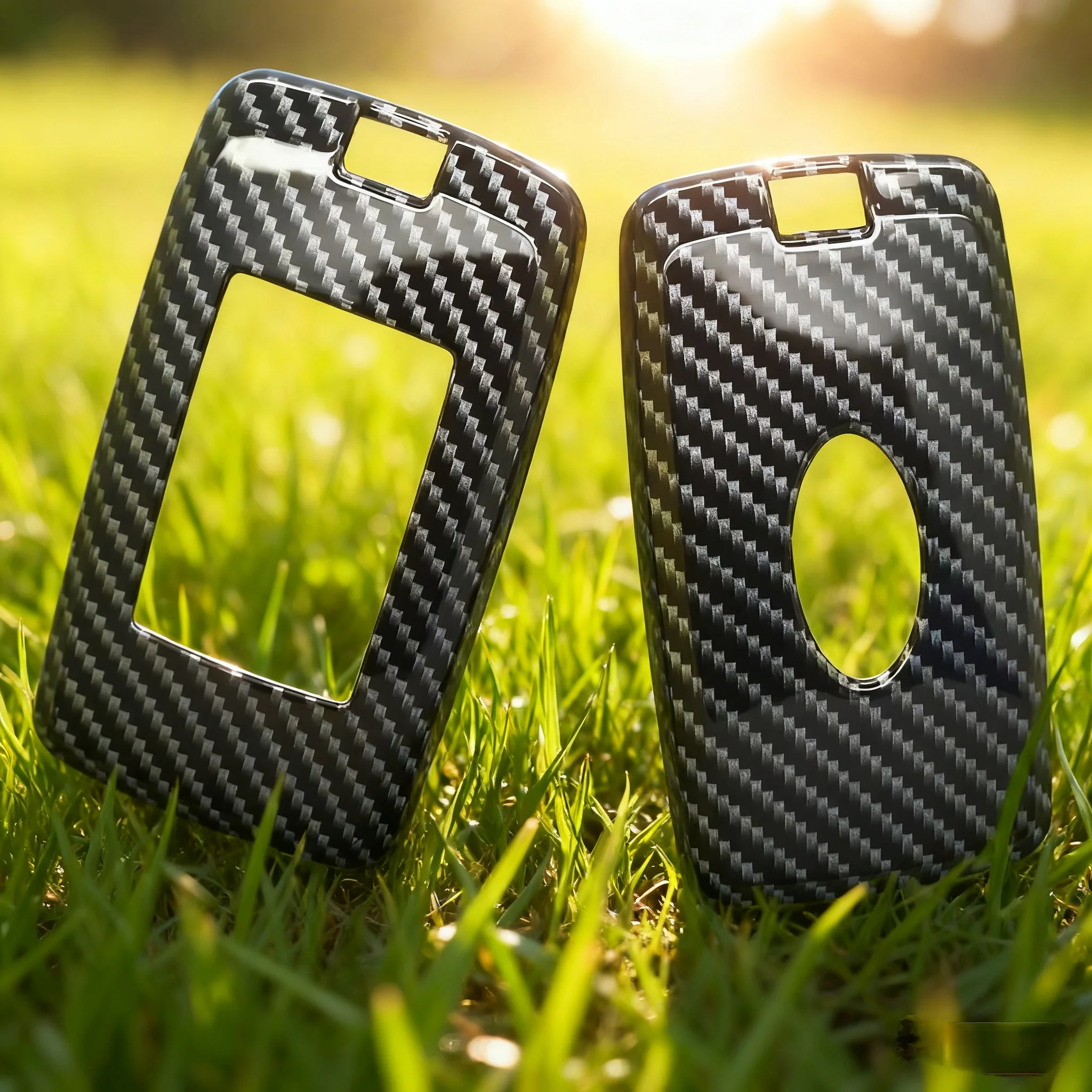 車のカーボンファイバースタイルブラックスマートキーフォブケースシェルカバー、ランドローバーレンジローバーディスカバリージャガーXE E-PACE 2020 2021に適合