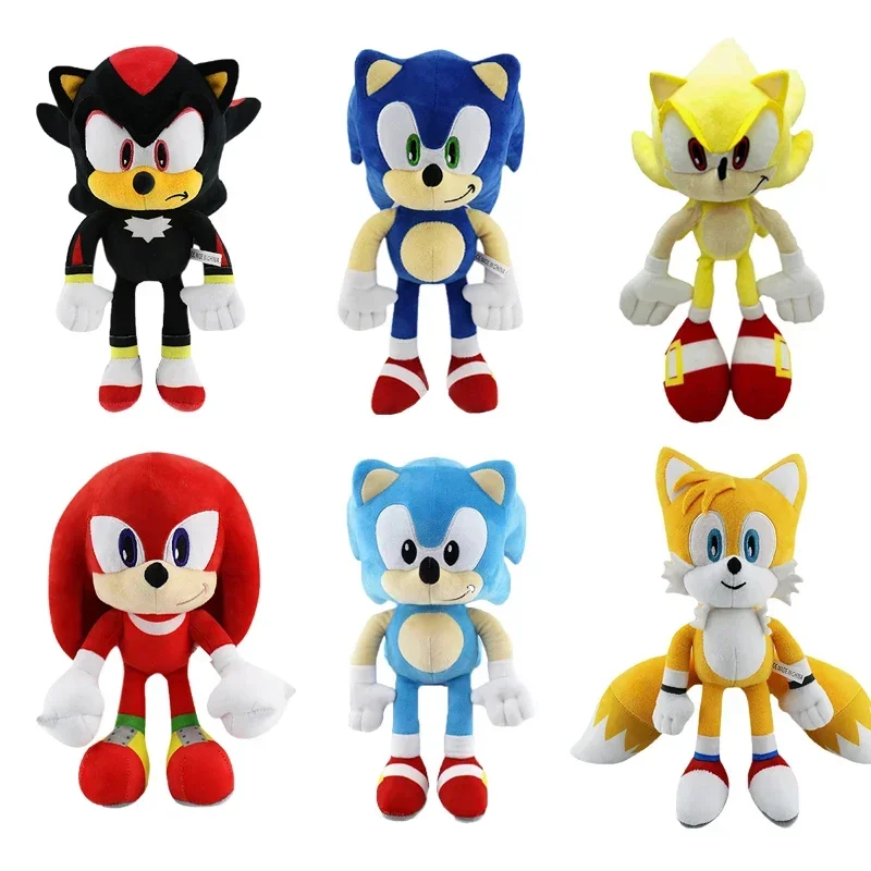 Plush Shadow Plush Toy 30CM Amy Rose Knuckles Tails Plush Doll Cute Soft Stuffed Doll Birthday Gift for Children