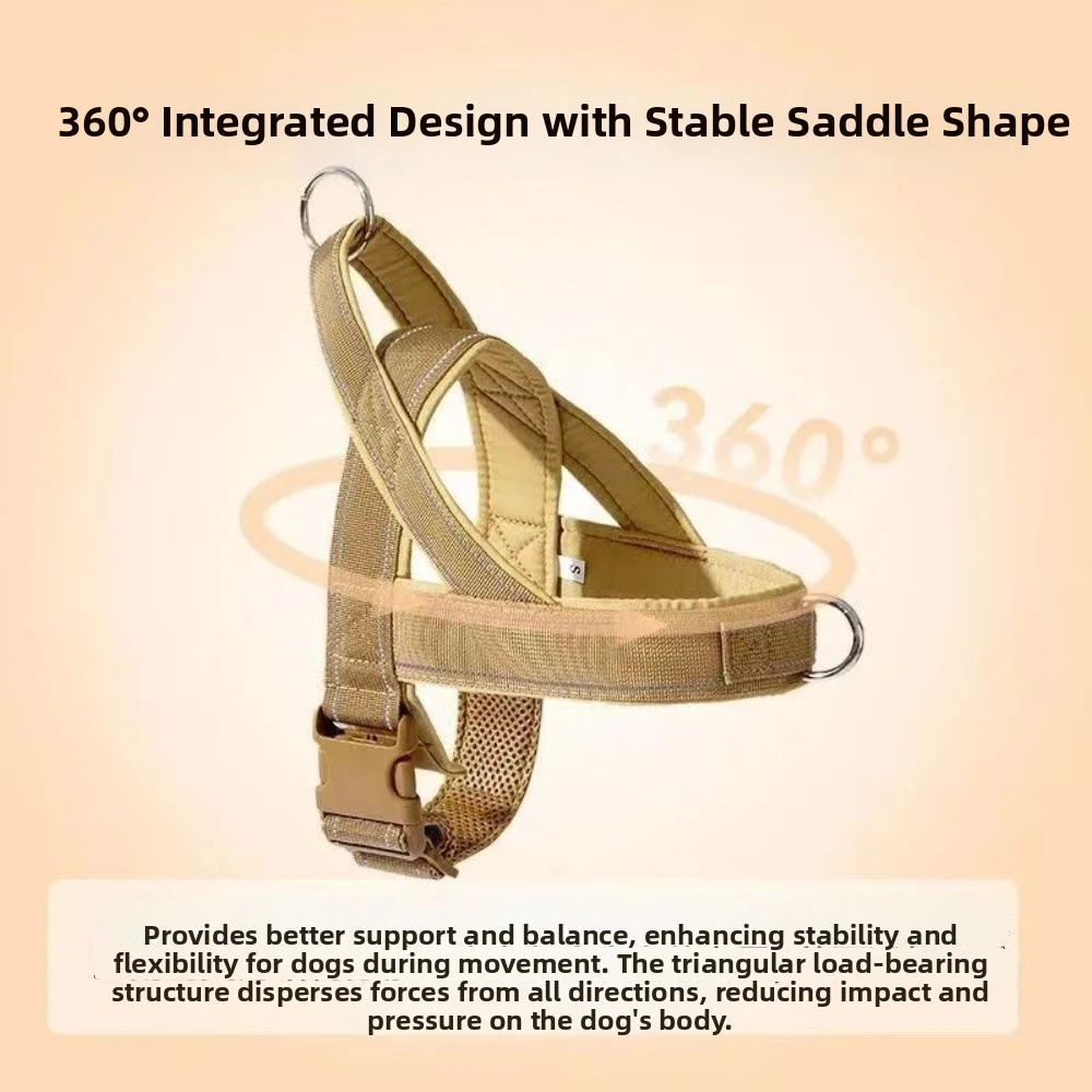 New Nylon Dog Harness Distributes Force Evenly Soft Large Dog Harness Adjustable Handle Feature Pet Training Vest Pet Supplies
