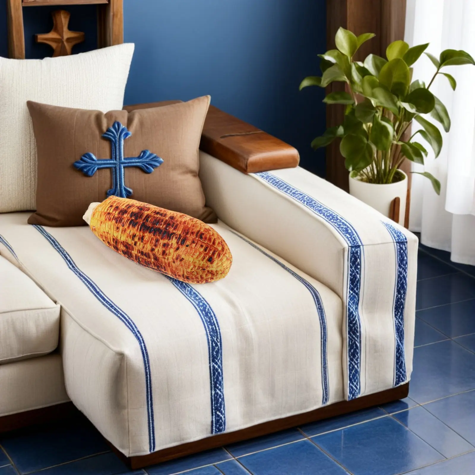 

Realistic Corn Shaped Pillow Food Cushion Decorative Stuffed Couch Throw Pillow for Living Room Bedroom