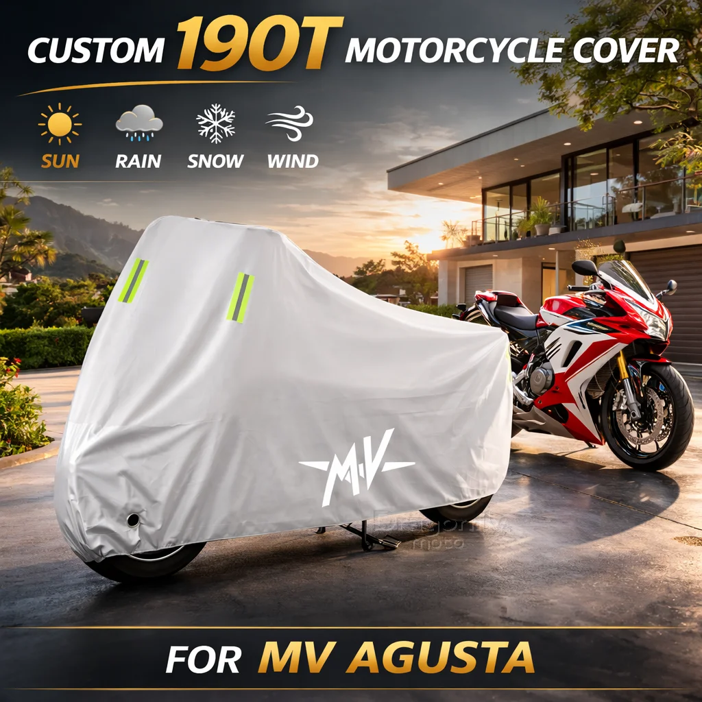 

For MV Agusta 675 800 Brutale 800 Turismo Veloce RC Motorcycle Cover Silver Waterproof UV Rain Dust Sun Outdoor Indoor Protector