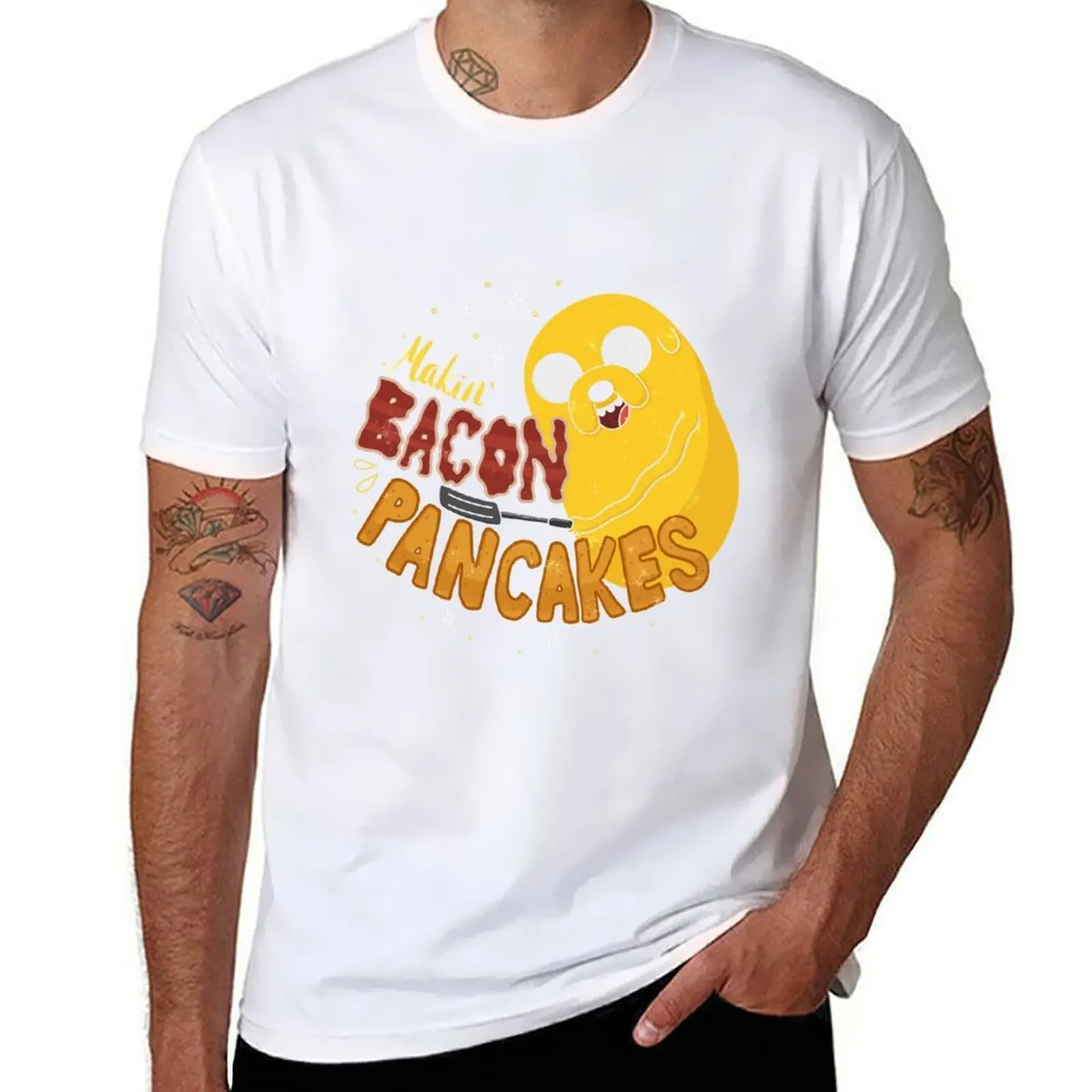 

Makin' Bacon Pancakes - Jake The Dog T-Shirt man t shirt graphic t shirt men 100% cotton luxury brand T-Shirt