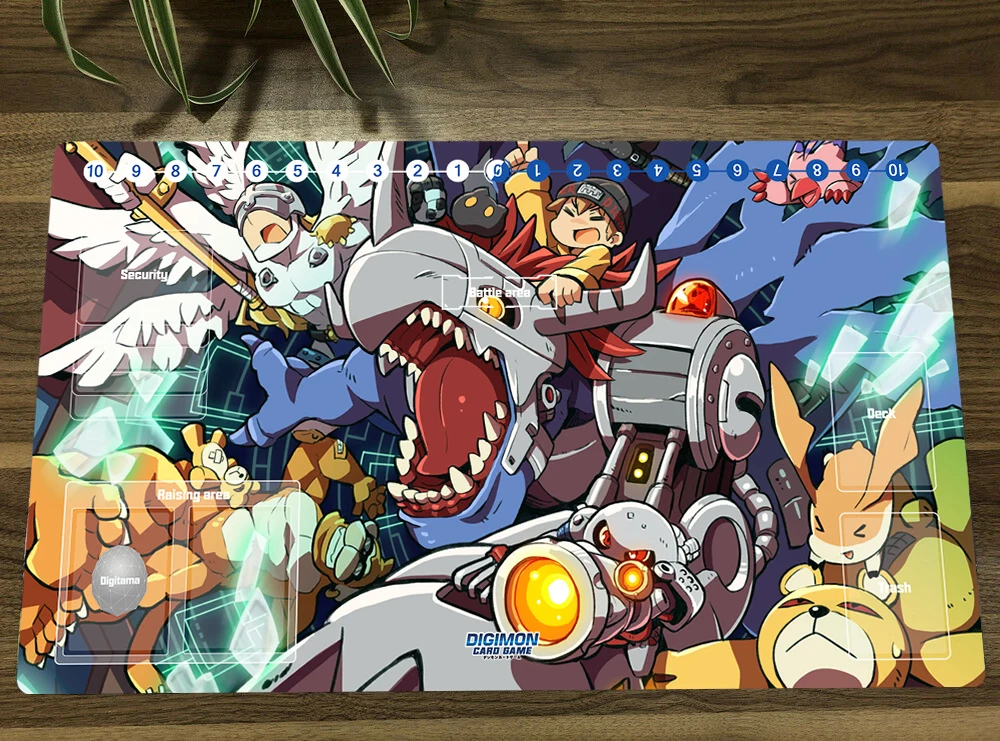 

Digimon Duel Playmat Black Metal Greymon Trading Card Game Mat DTCG CCG Mat Mouse Pad Desk Pad TCG Play Mat Mousepad Free Bag