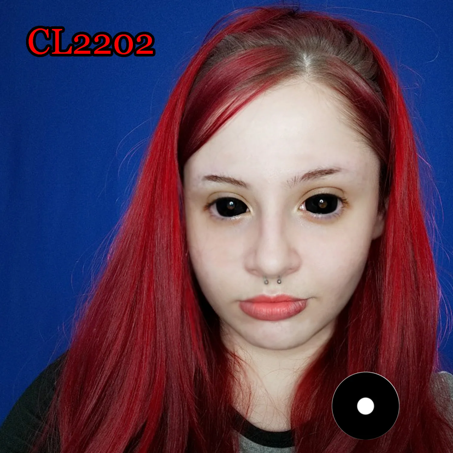 Coslens Black Sclera Contacts Lenses Plano Halloween 22mm Full Eye Anime Accessories CL2202