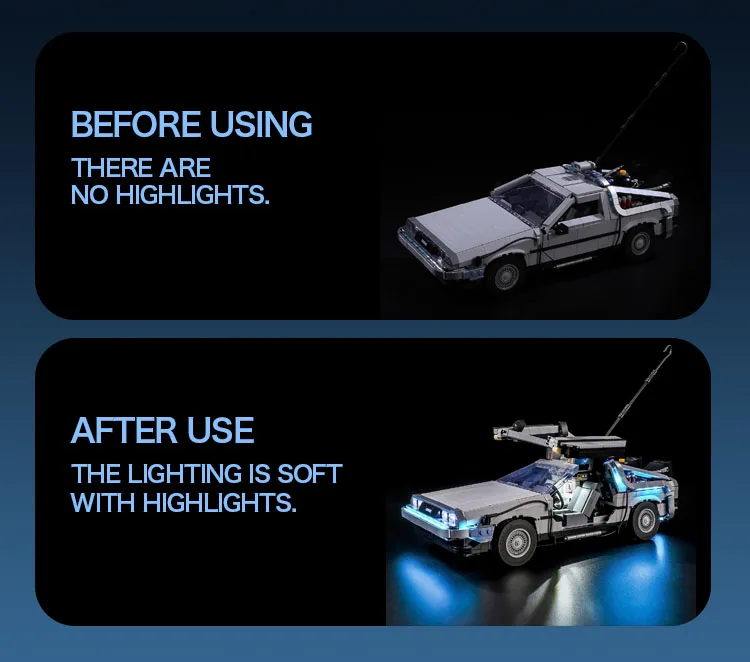 مجموعة الإضاءة لـ LEGO DeLorean DMC-12 العودة إلى آلة الزمن المستقبل 10300 مجموعة لا تشمل كتلة البناء (مجموعة إضاءة LED فقط) #6