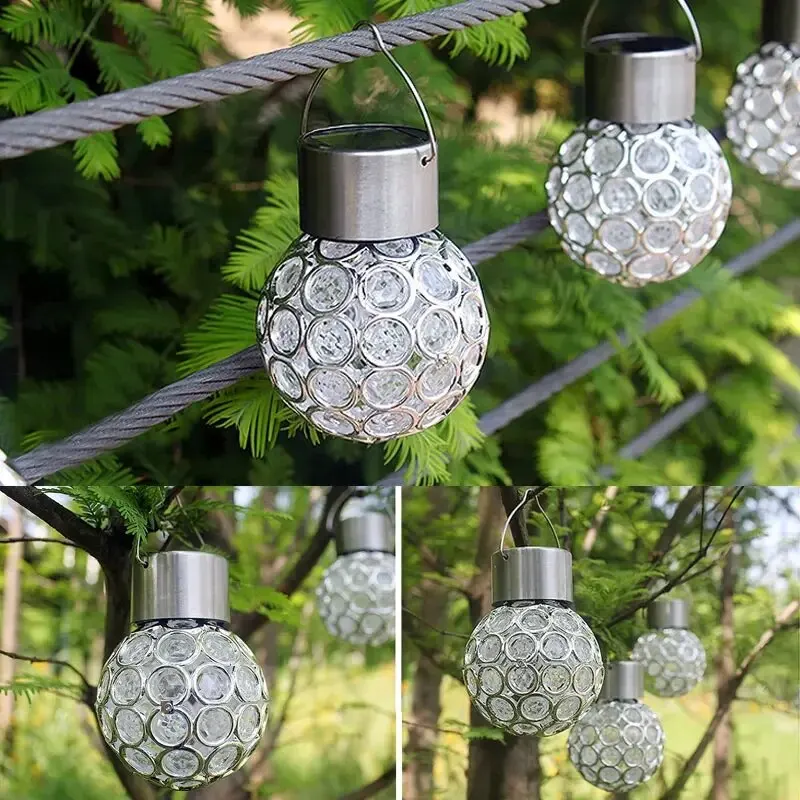 Imagem -04 - Solar Led Hanging Light Impermeável Hollow Out Lâmpada de Bola para Jardim ao ar Livre Quintal Decoração do Pátio Feriado Lang