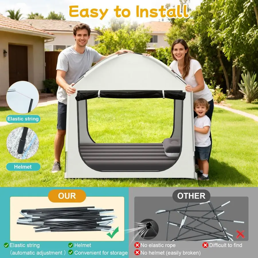 سرير سفر للأطفال الصغار مع مرتبة هوائية للأطفال مع مضخة عالية السرعة محمولة وأسرة هوائية مع جوانب أمان وحقيبة حمل Li