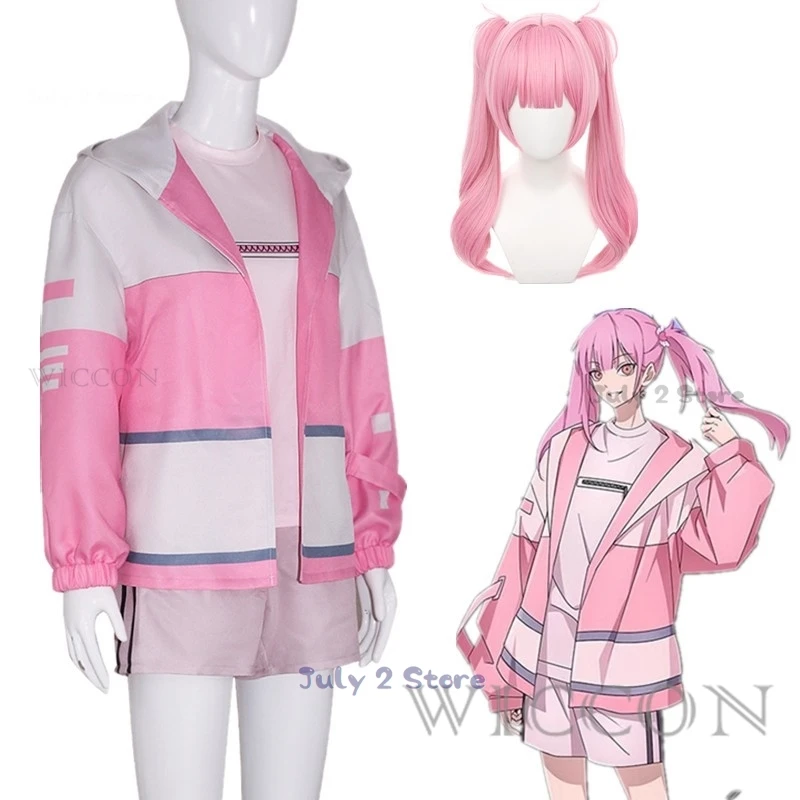 Li Tianchen Tianxi Cosplay  Anime Arrogant Girl Link Click Costume Pink Uniform Wig Party Activity Role Play Outfit for Women