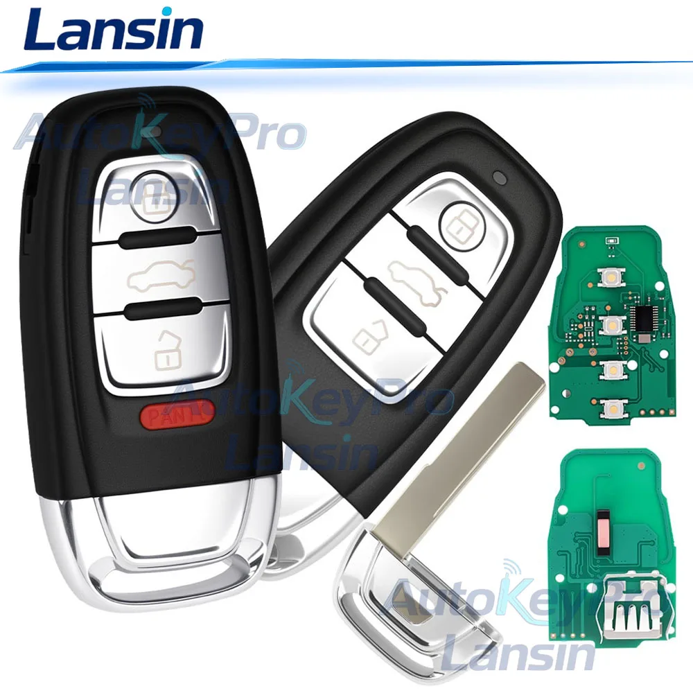 315MHz/433MHZ/868Mhz 754C/F/D Half Smart Remote Key Fob For Audi A4 A4L A5 A6 A7 A8 Q5 Car Key 8T0959754C 8T0959754F 8T0 959 754