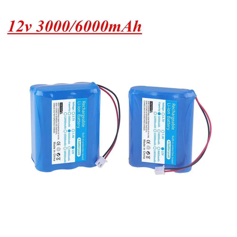 Batteria agli ioni di litio 12V 3000MAH 6000/ 8000mah 3s 12.6V 11.1v 18650 batteria ricaricabile per Monitor Ups batteria per telecamera CCTV