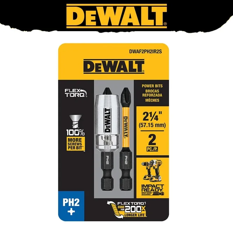 DEWALT DWAF2PH2IR2S FlexTorq 57MM Magnetic Sleeve Impact Driver Bits Durable Screwdriver Drill Bit Tool Attachment