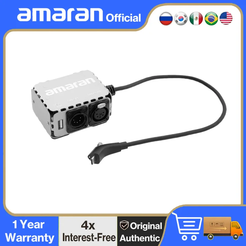amaran-usb-c-a-adaptador-de-entrada-y-salida-dmx-de-5-pines-con-cable-control-dmx512-de-8-bits-tornillo-de-1-4-20-pulgadas-a-amaran-ray-360c-y-660c-de-aputure