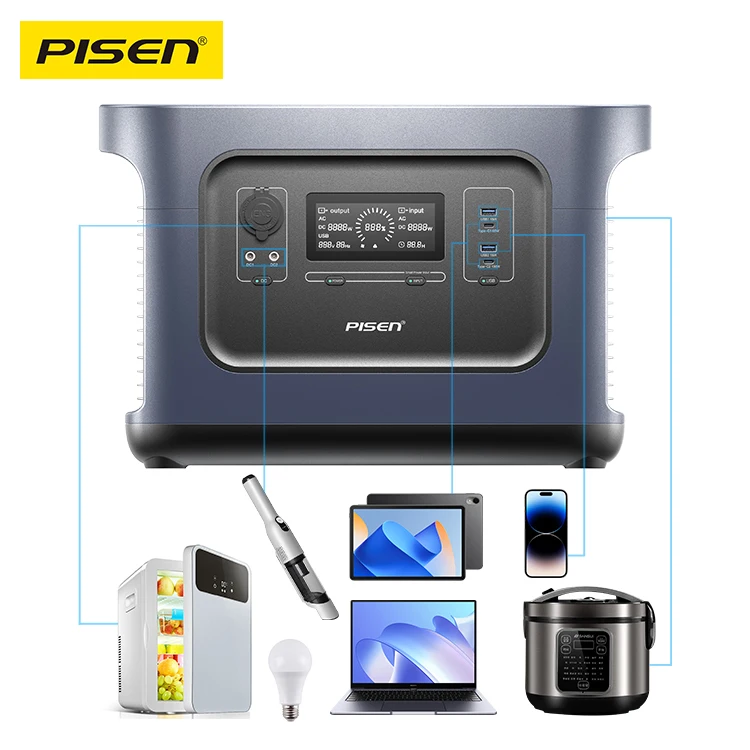 

PISEN 2000w Emergency Power Station Lifepo4 Renewable Energy Storage Power Supply Outdoor Camping Tragbares Kraftwerk