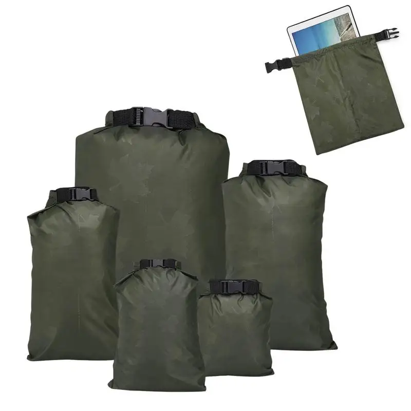 Waterproof Dry Bag 5 Pcs Lightweight Dry Storage Bag Lightweight Dry Storage Bag With D-Shaped Buckle Waterproof Phone Bag