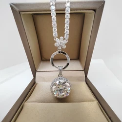 Luomansi 11MM 5 Carat D VSS Moissanite Tennis Necklace With Certificate S925 Silver Women Jewelry Wedding Party Birthday Gift