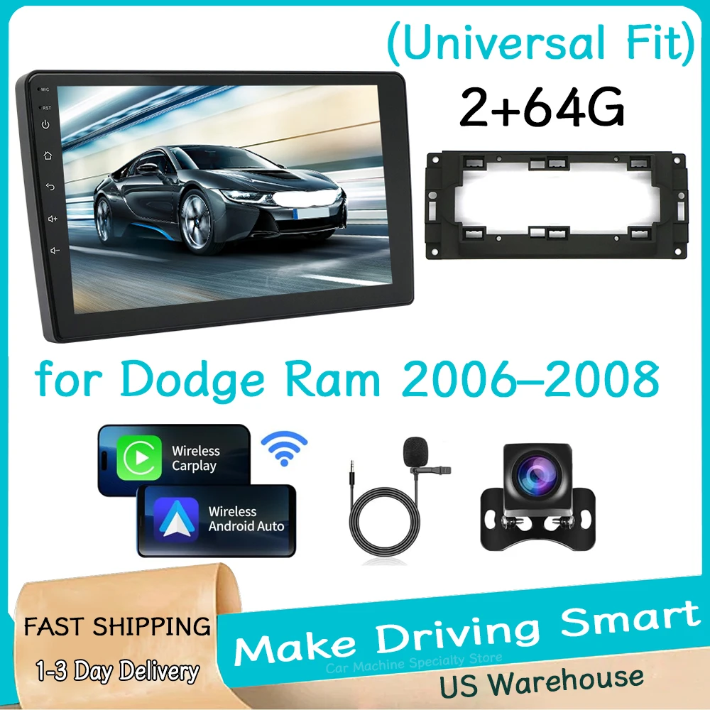 Universal For Dodge Ram 2006 2007 2008 Android 15 GPS Navigation Video Car Radio Carplay 2din Car Monitor Automotive Multimedia
