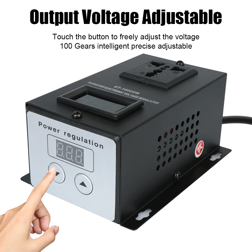 SCR AC 220V 10000W Dimmer Thermostat Controller Dimming Temperature Speed Adjust Electronic Voltage Regulator