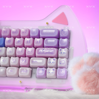 XVX Pinkish Cat MAO Keycaps 148 Keys Replacement Key Caps for Mechanical Keyboard 61 64 68 78 84 87 96 98 104 108