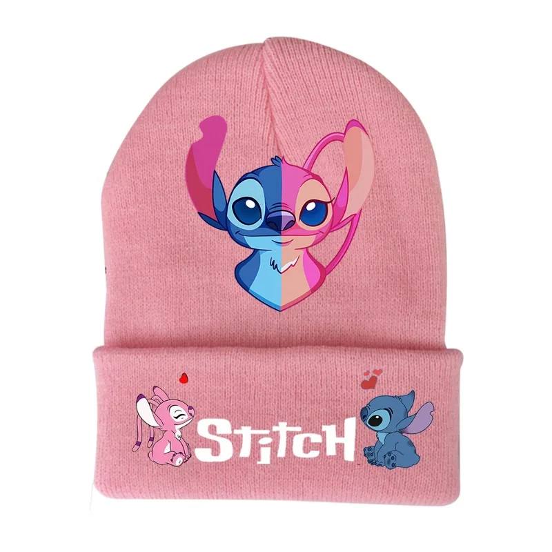 Stitch Disney Cap Wool Acrylic Knitted Caps Cartoon Anime Kids Skullcap Autumn Winter Elastic Skullies Beanies Hat Birthday Gift