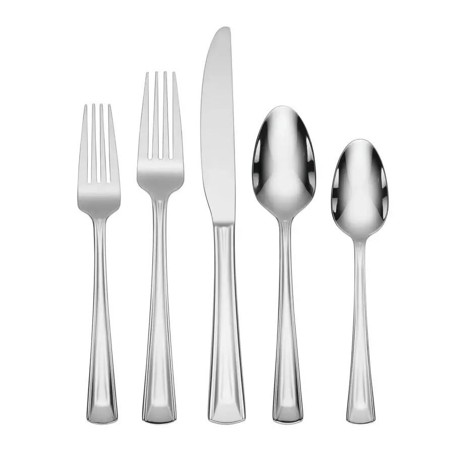 

Cella 42 Piece Everyday Flatware, Service for 8, 18 0 Stainless Steel, Silverware Set