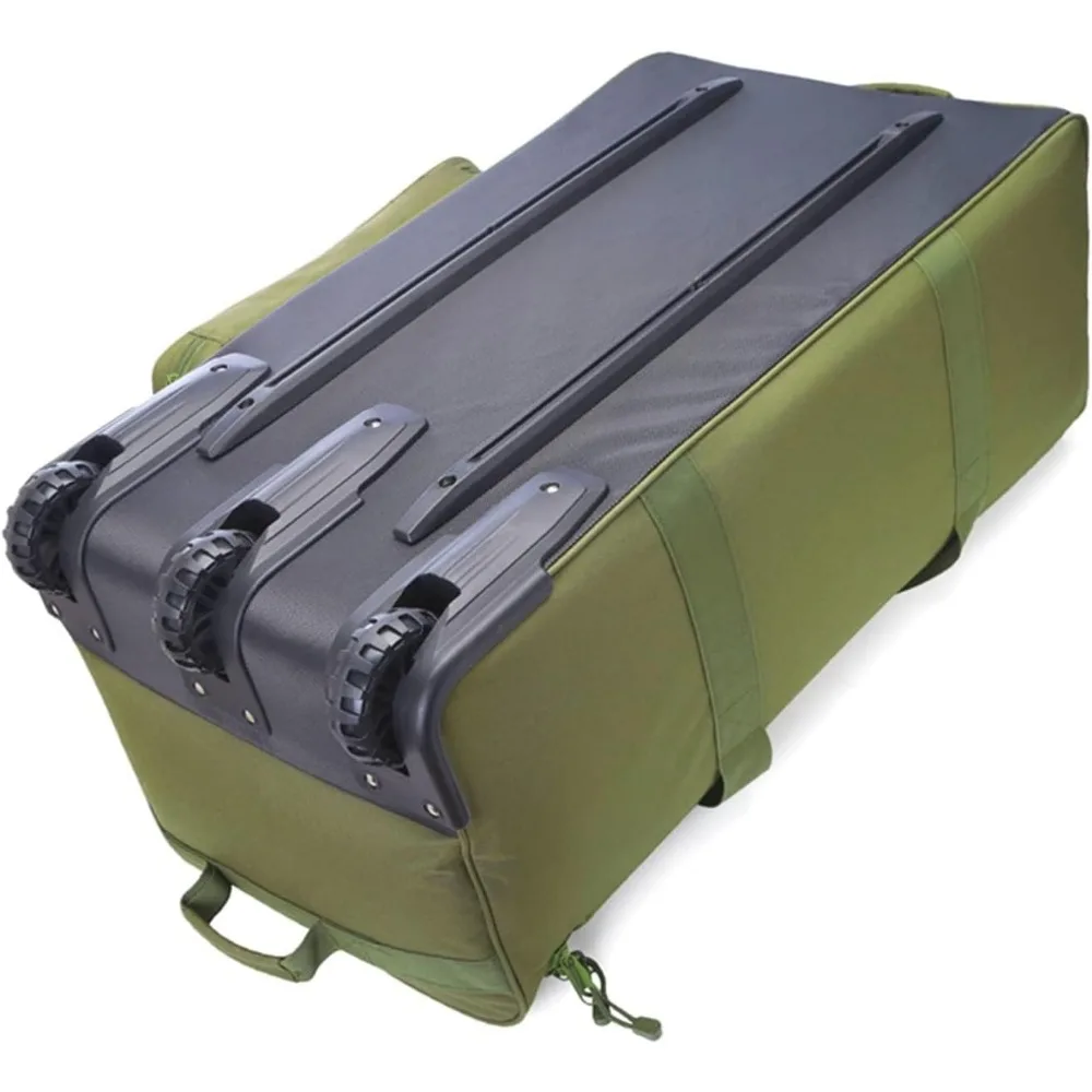حقيبة كبيرة جدًا من القماش الخشن للسفر، عسكرية تكتيكية، للتخييم مع عجلات، حل تخزين طويل الأمد
