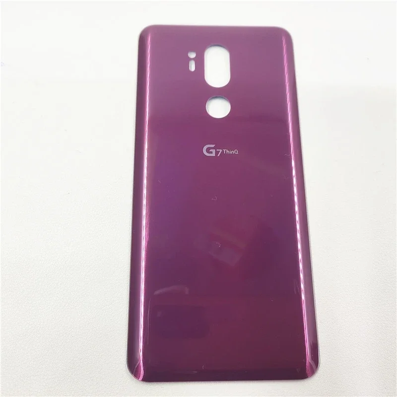 غطاء بطارية زجاجي ثلاثي الأبعاد لهاتف LG G7 ThinQ G7 G710 g710em حافظة خلفية مع مادة لاصقة