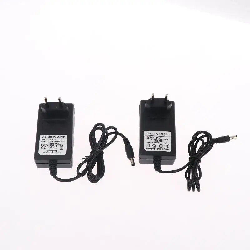 21V Lithium Battery Charger Universal Compatibility 1A 2A EU Plug Power Adapter for 18V Lithium Ion Battery Packs