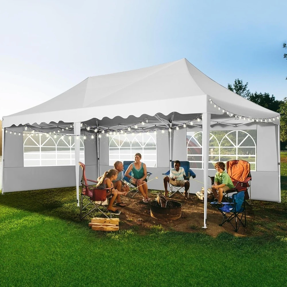 10x20 Pop Up Canopy Tent for Parties, 10x20 with 6 Sidewalls,Waterproof Easy Setup Canopy Tent